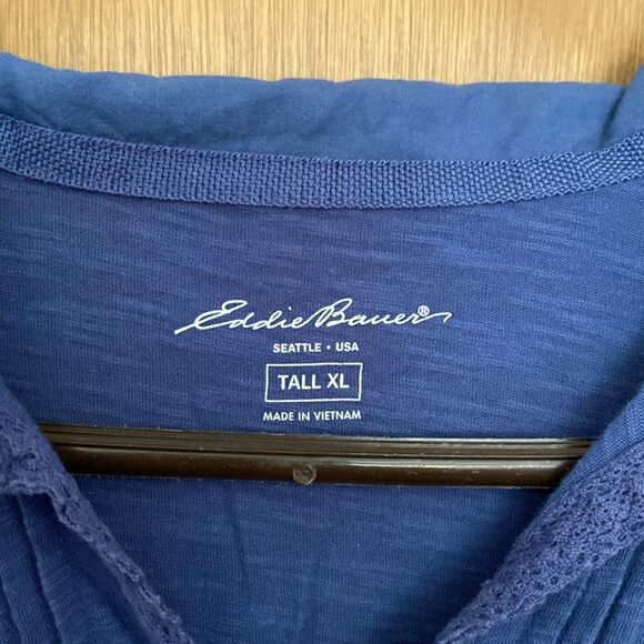NWOT Womens Eddie Bauer Tall XL short sleeve button top with collar - Picture 2 of 5